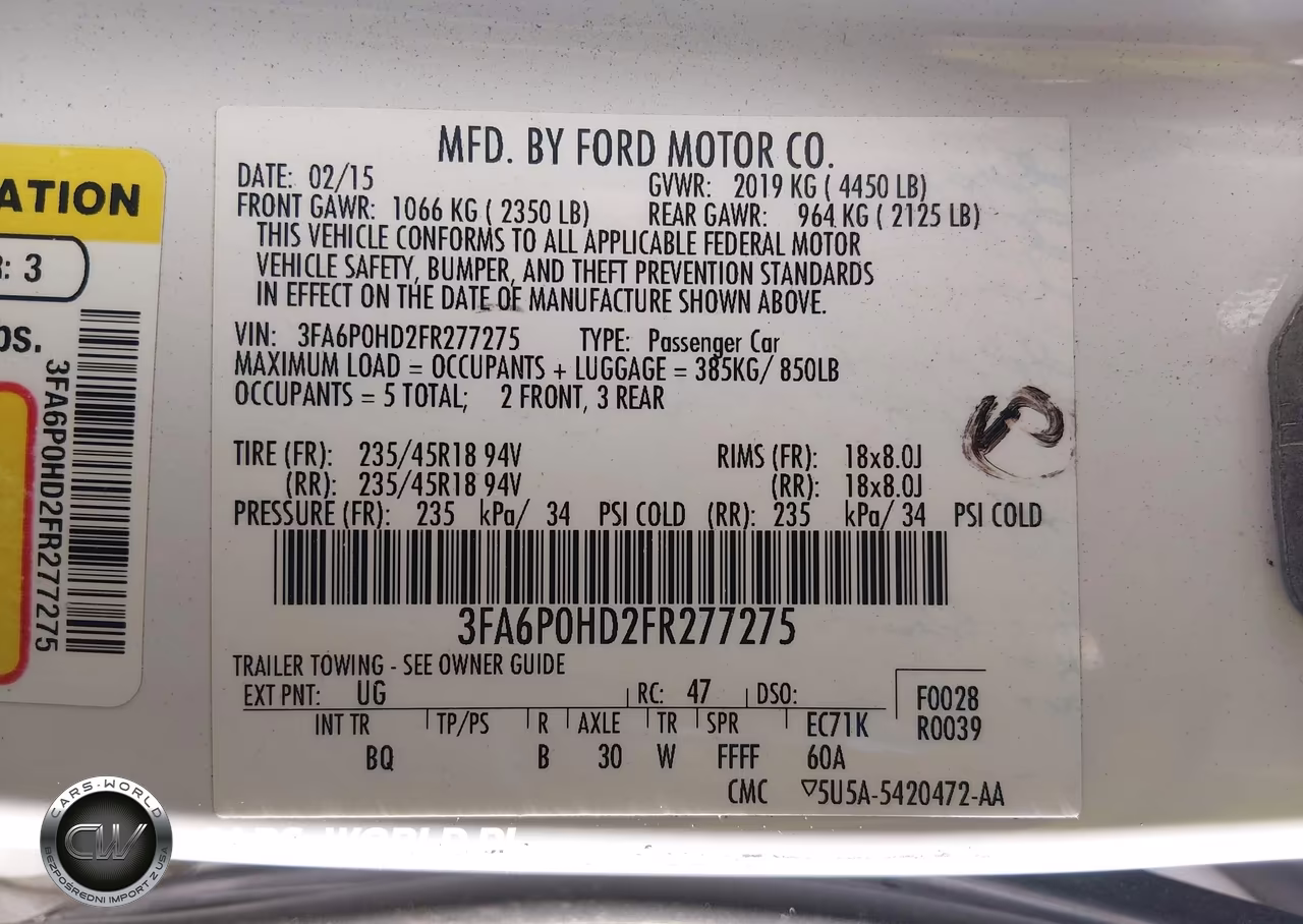 2015 Ford Fusion Se VIN:3FA6P0HD2FR277275 - 9