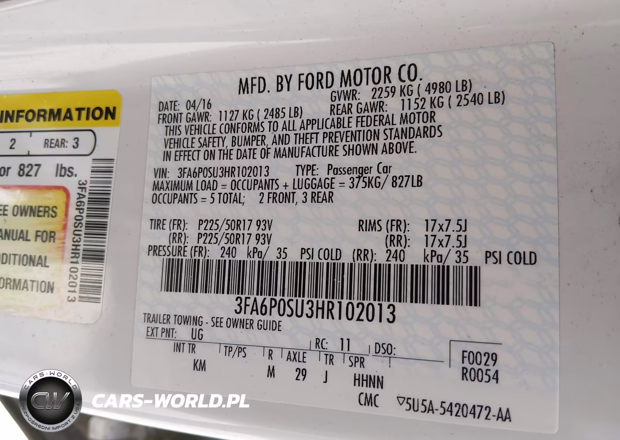 2017 Ford Fusion Energi Titanium VIN:3FA6P0SU3HR102013 - 9