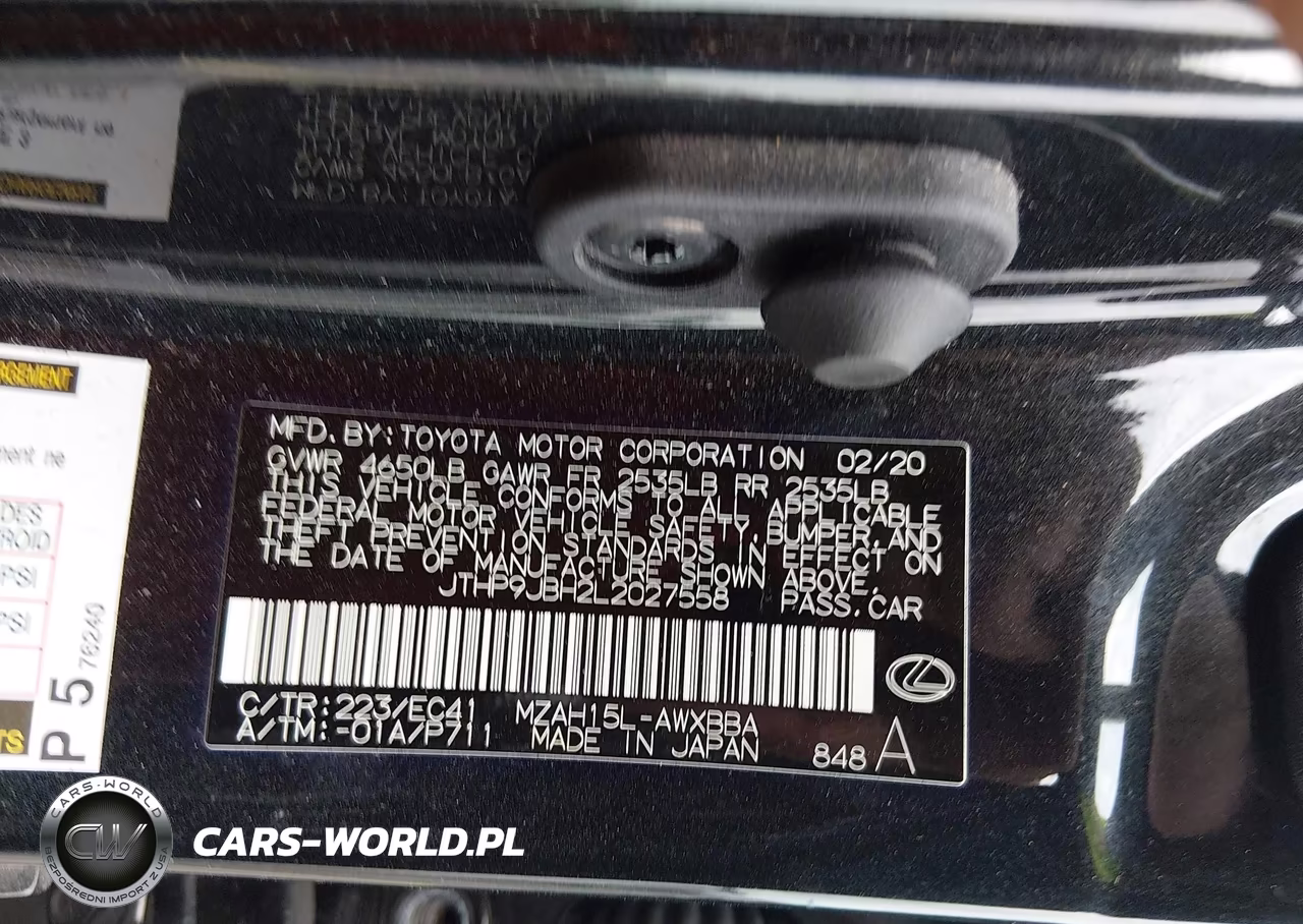2020 Lexus Ux 250H VIN:JTHP9JBH2L2027558 - 9