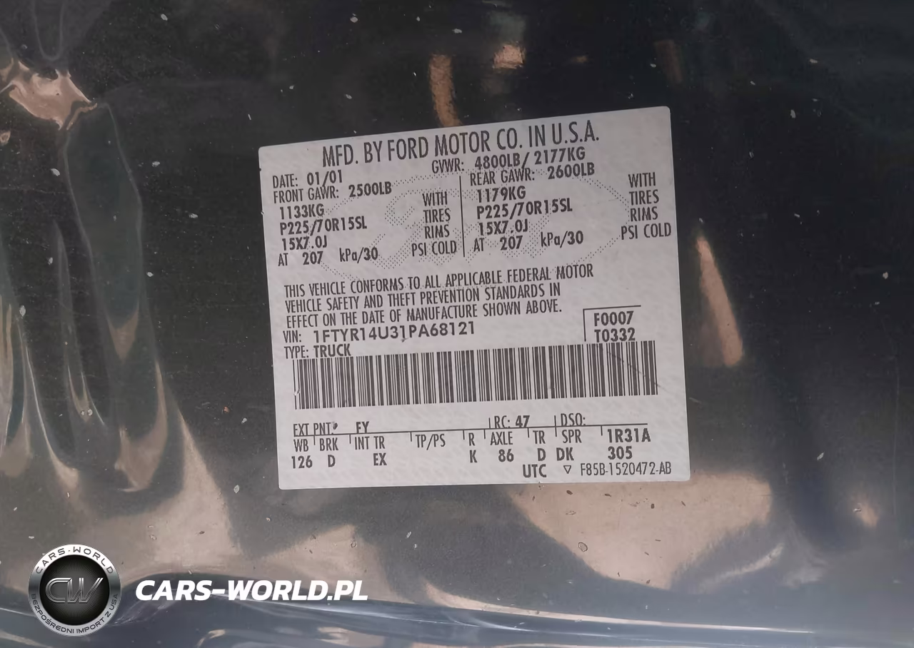 2001 Ford Ranger Edge-Xl-Xlt VIN:1FTYR14U31PA68121 - 9