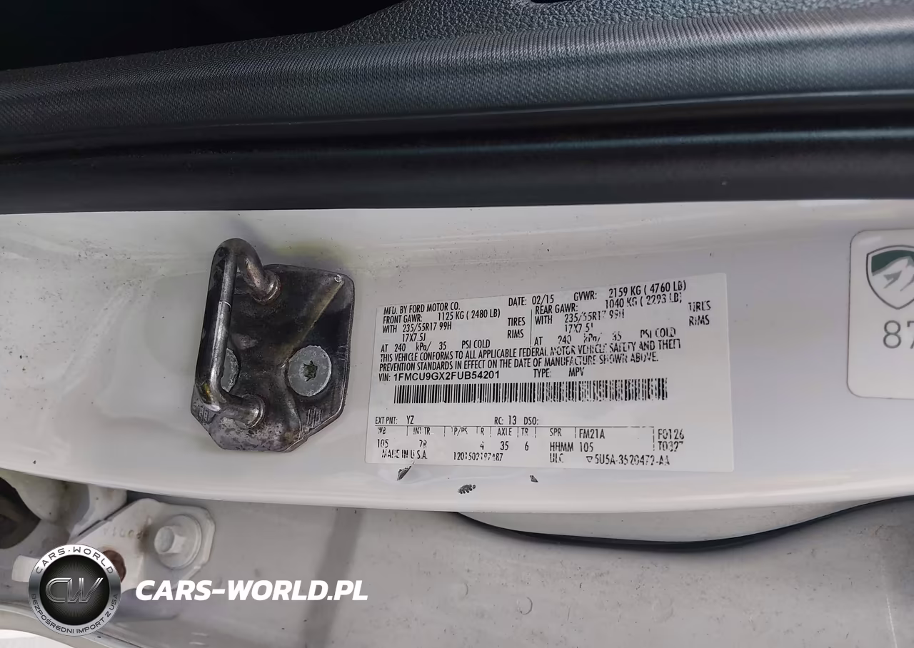2015 Ford Escape Se VIN:1FMCU9GX2FUB54201 - 9