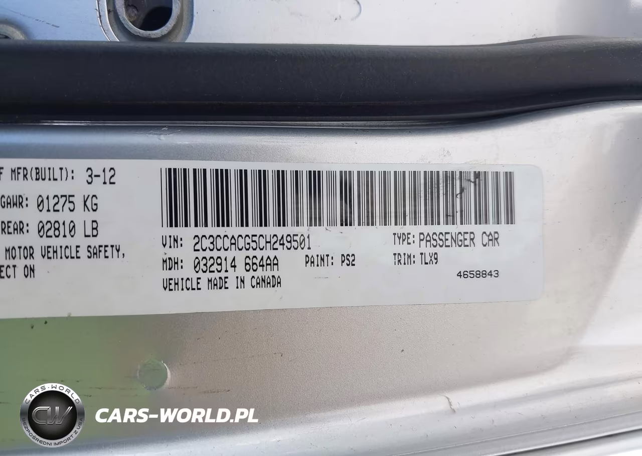 2012 Chrysler 300 Limited VIN:2C3CCACG5CH249501 - 9