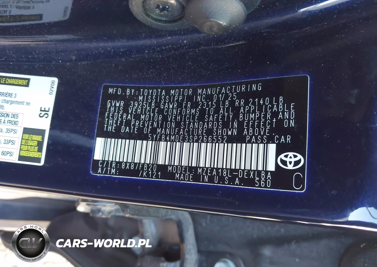 2025 Toyota Corolla Le VIN:5YFB4MDE3SP266552 - 9