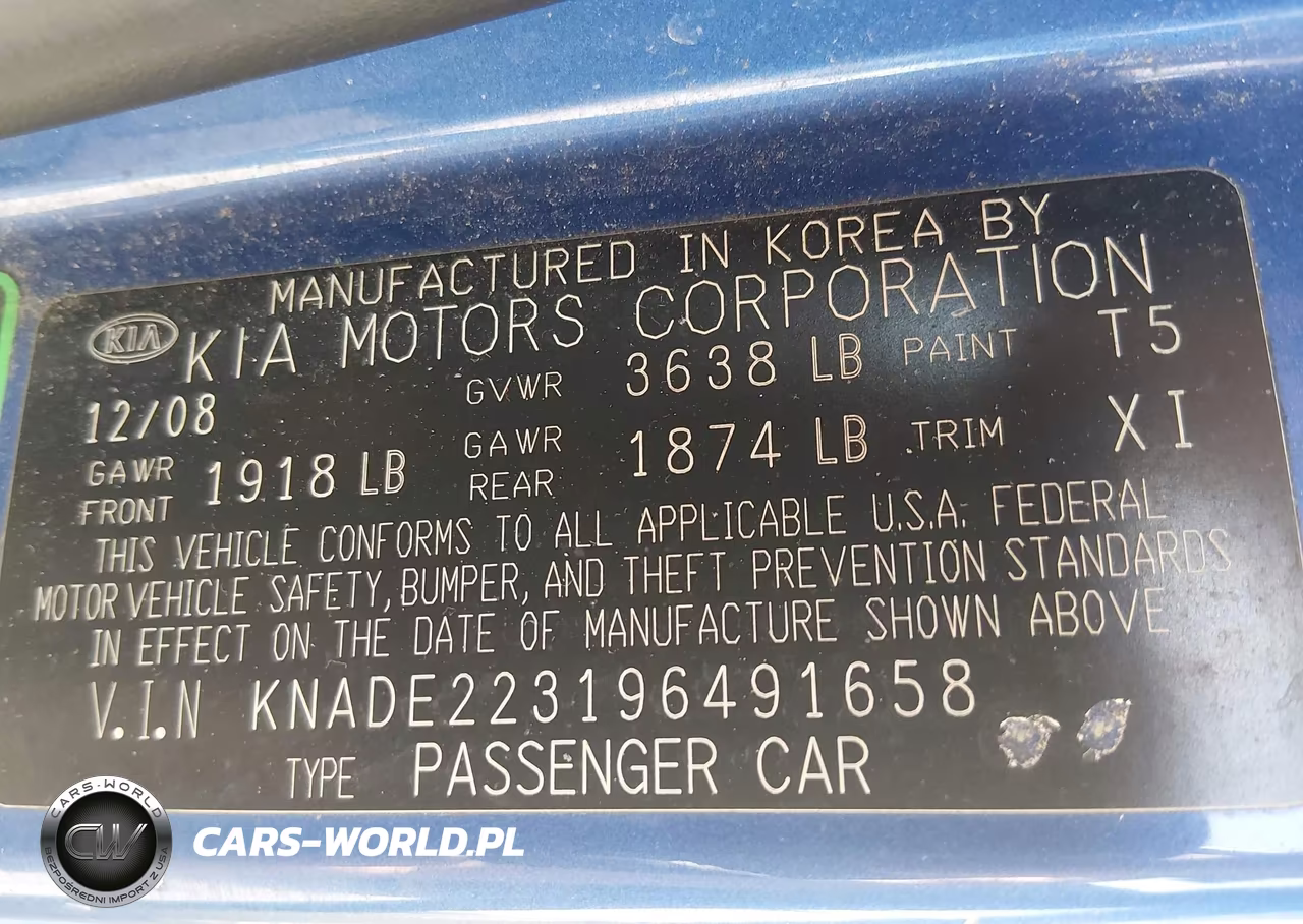 2009 Kia Rio Lx VIN:KNADE223196491658 - 9