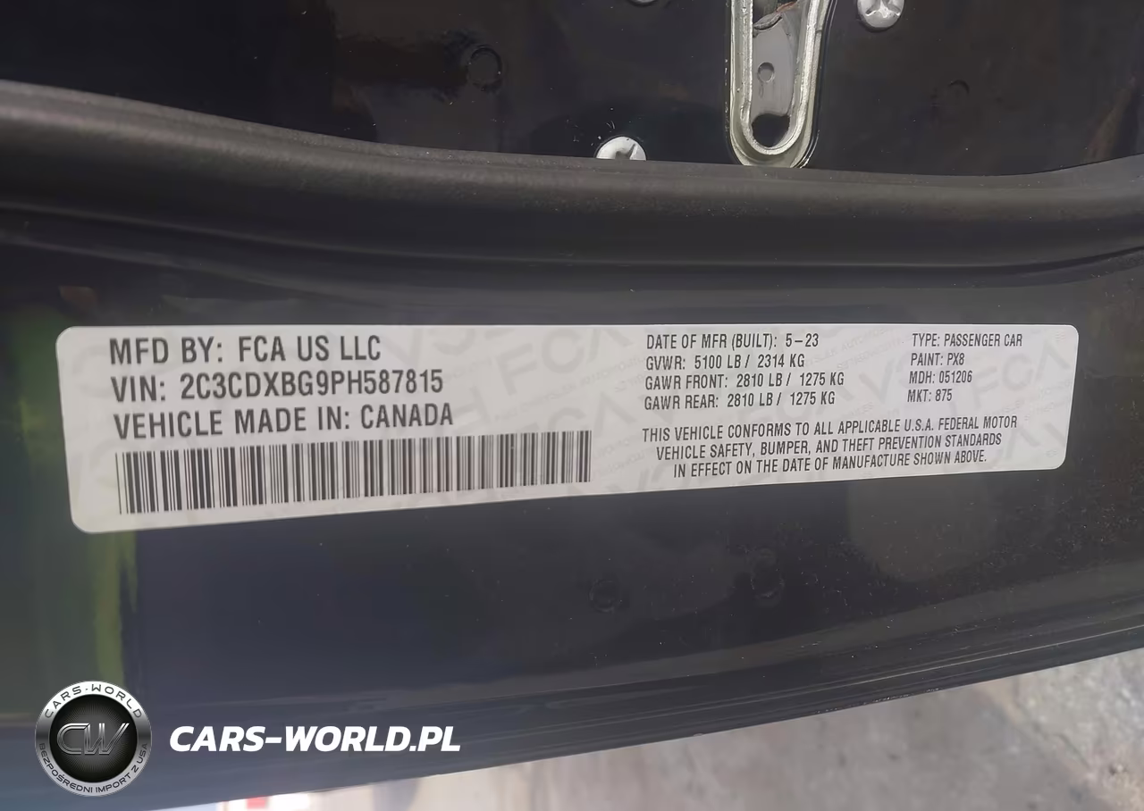 2023 Dodge Charger Sxt VIN:2C3CDXBG9PH587815 - 9