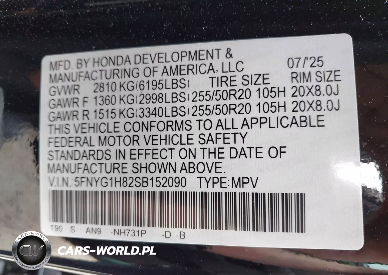 2025 Honda Pilot Elite VIN:5FNYG1H82SB152090 - 9