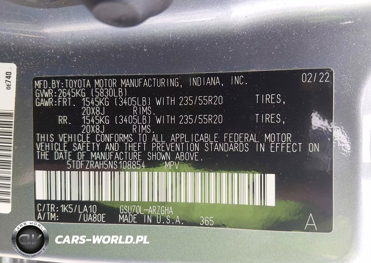 2022 Toyota Highlander Platinum VIN:5TDFZRAH5NS108854 - 9