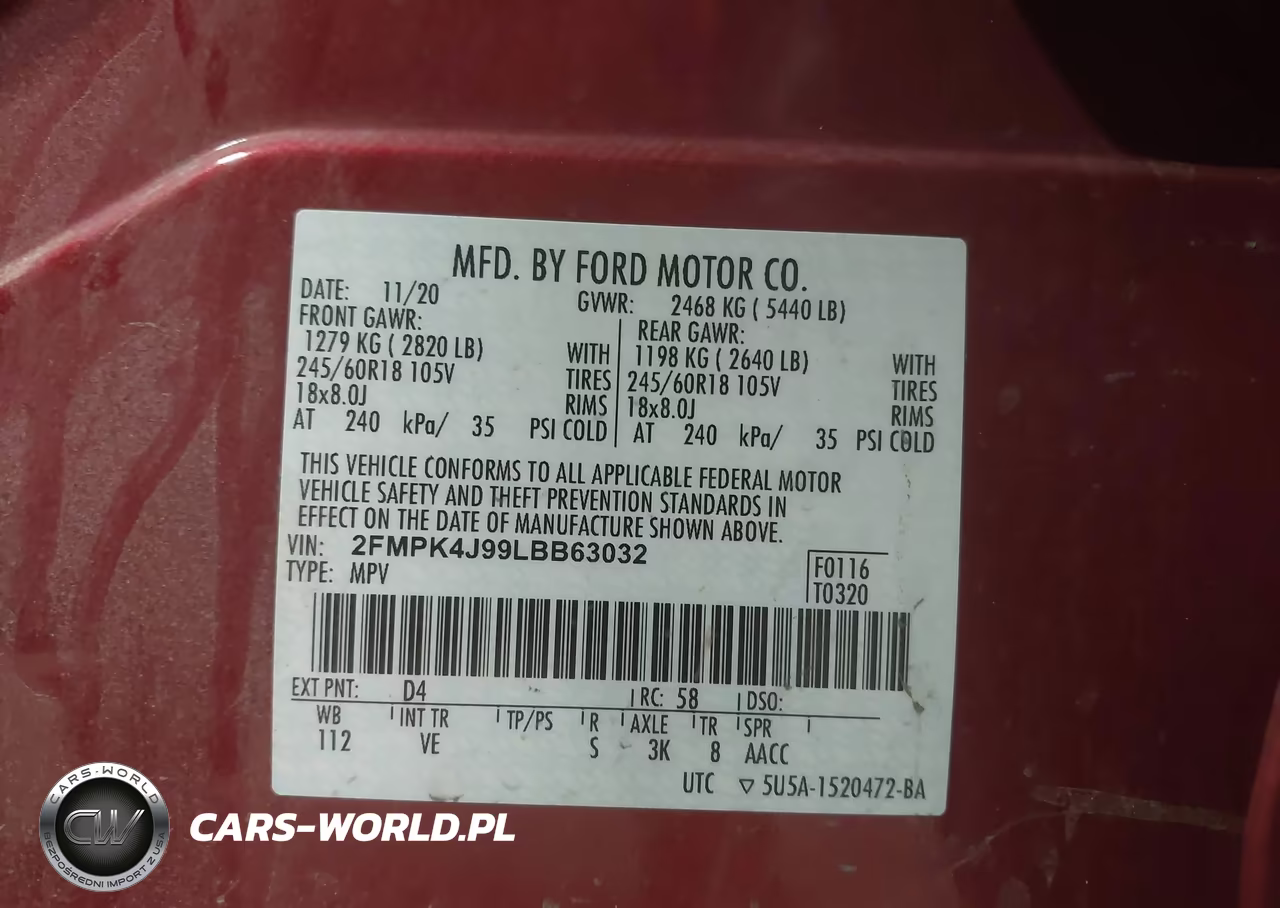 2020 Ford Edge Sel VIN:2FMPK4J99LBB63032 - 9