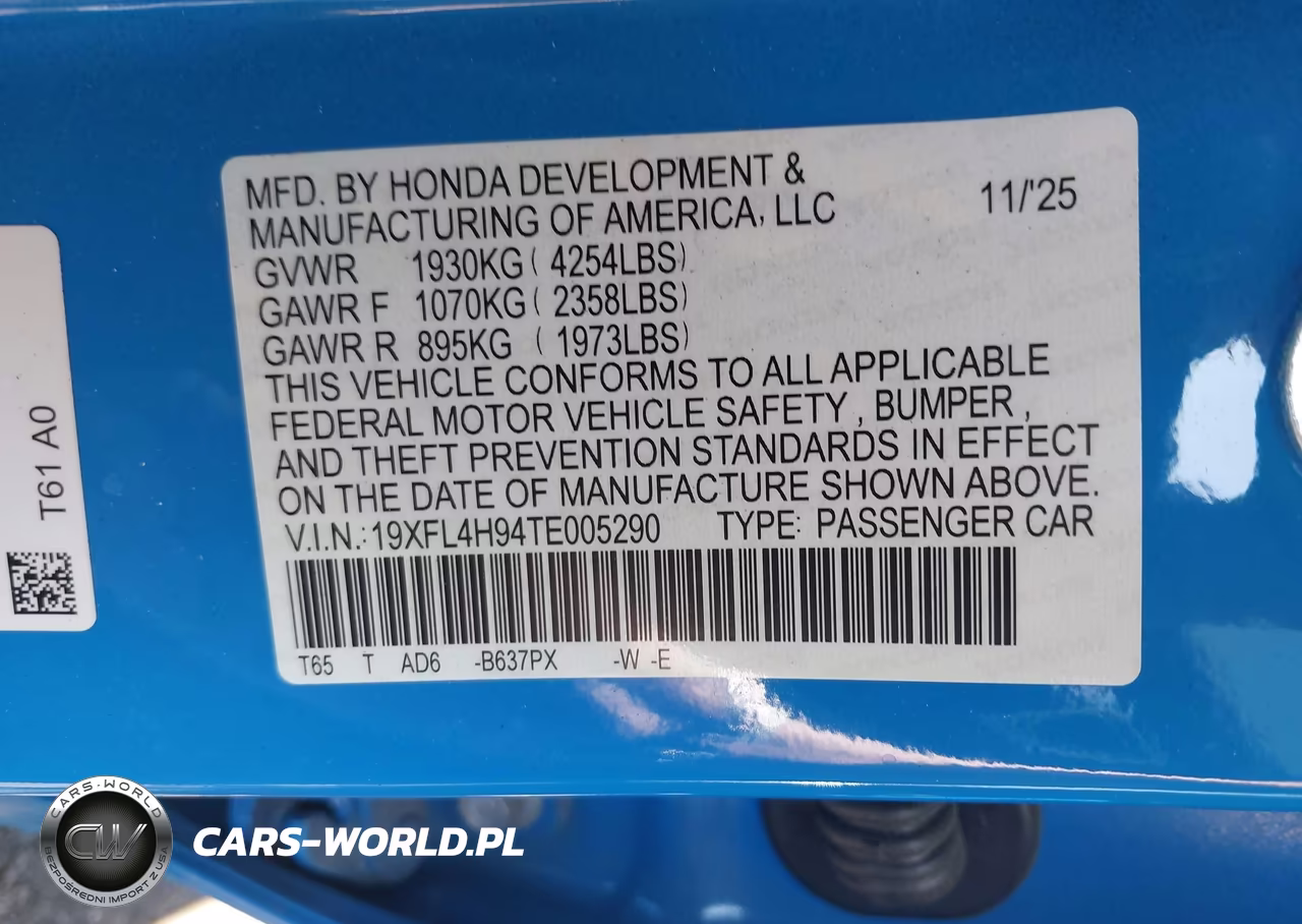2026 Honda Civic Hybrid Sport Touring VIN:19XFL4H94TE005290 - 9