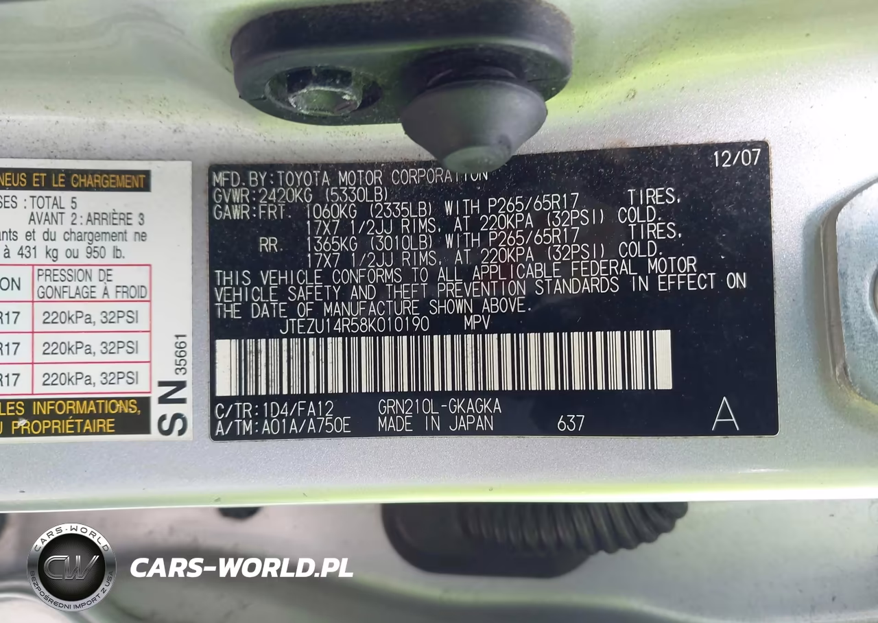 2008 Toyota 4Runner Sr5 V6 VIN:JTEZU14R58K010190 - 9
