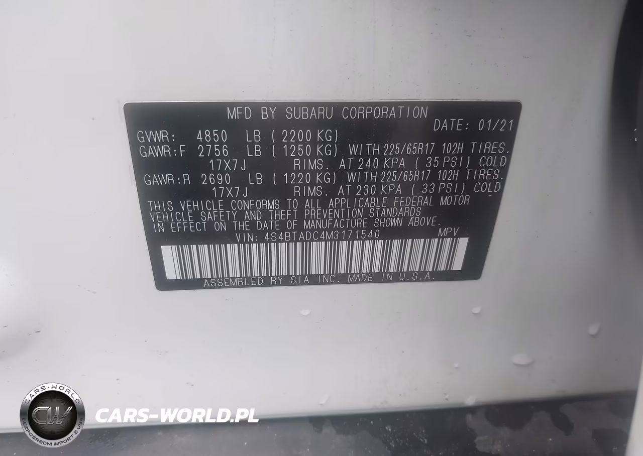 2021 Subaru Outback Premium VIN:4S4BTADC4M3171540 - 9