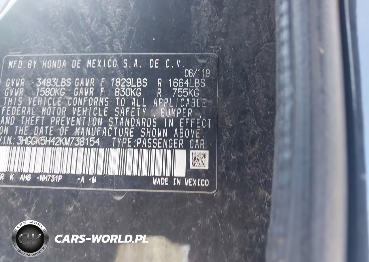 2019 Honda Fit Lx VIN:3HGGK5H42KM738154 - 9