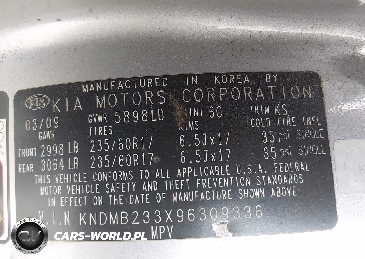 2009 Kia Sedona Ex VIN:KNDMB233X96309336 - 9