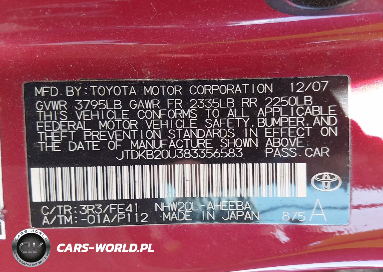 2008 Toyota Prius VIN:JTDKB20U383356583 - 9