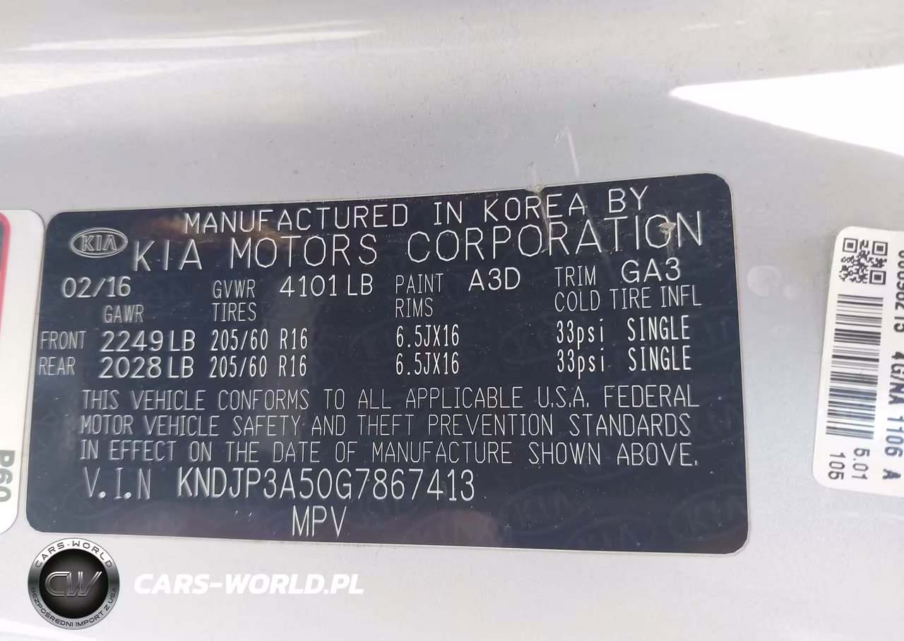 2016 Kia Soul + VIN:KNDJP3A50G7867413 - 9