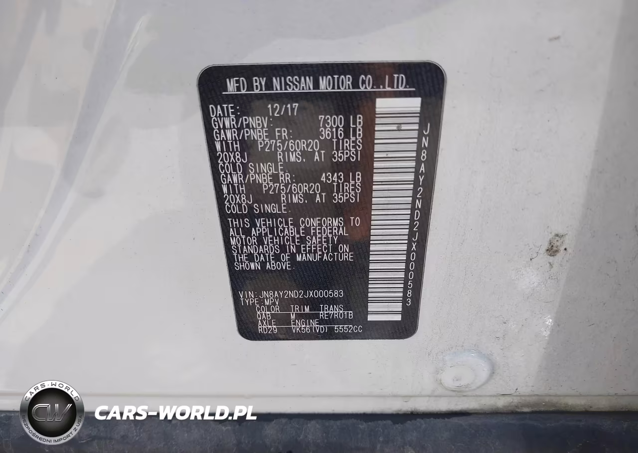 2018 Nissan Armada Sl VIN:JN8AY2ND2JX000583 - 9