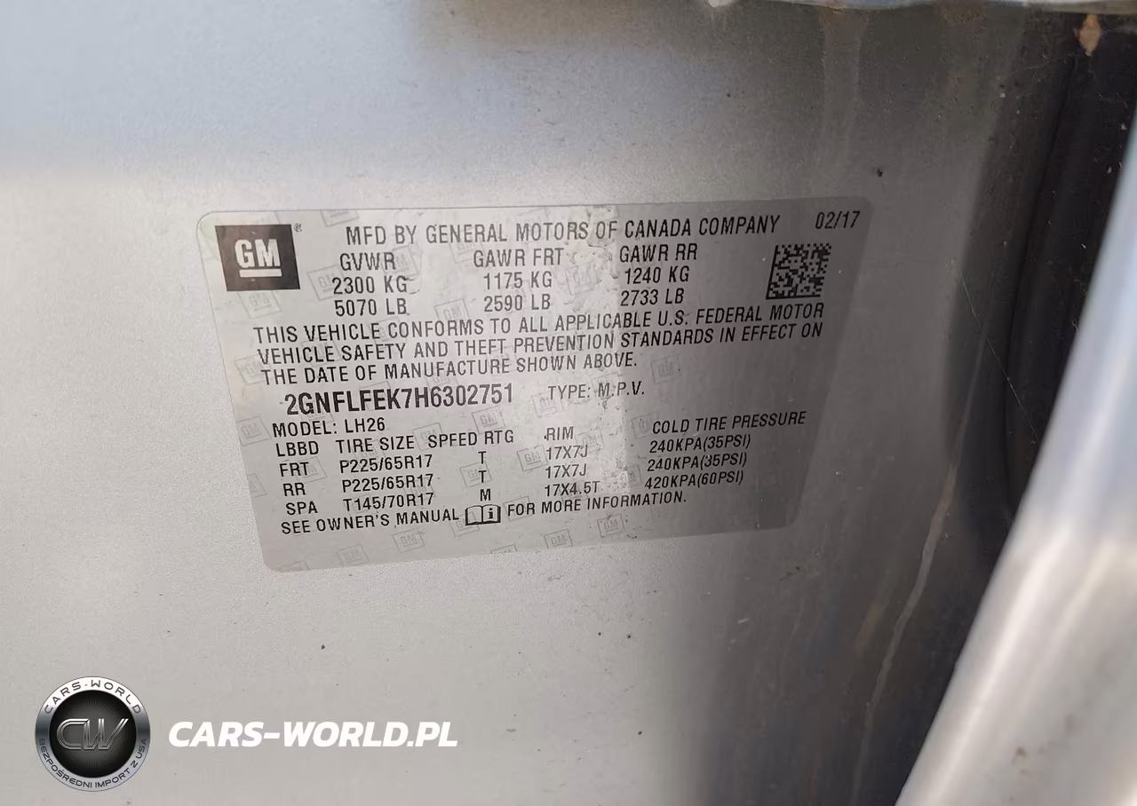 2017 Chevrolet Equinox Lt VIN:2GNFLFEK7H6302751 - 9