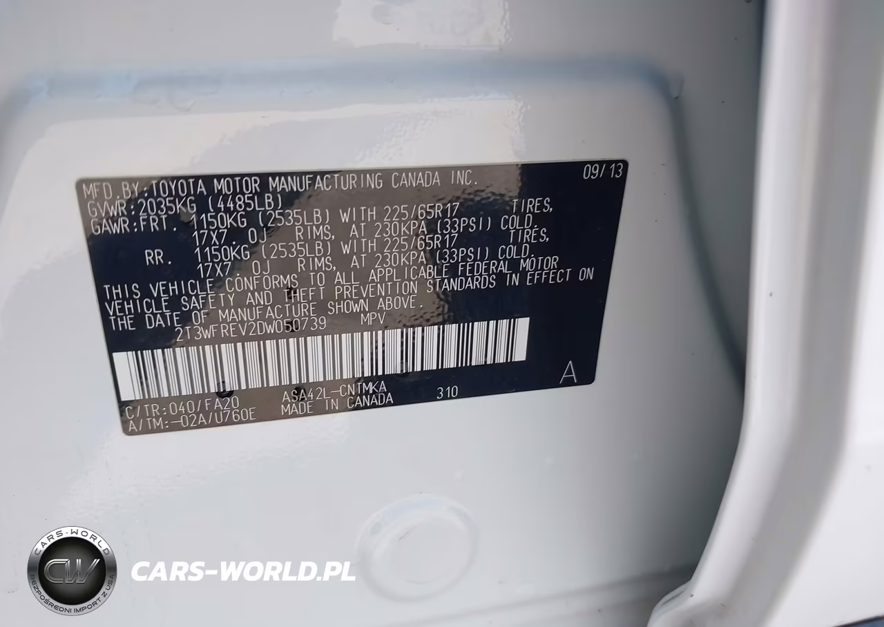 2013 Toyota Rav4 Xle VIN:2T3WFREV2DW050739 - 9