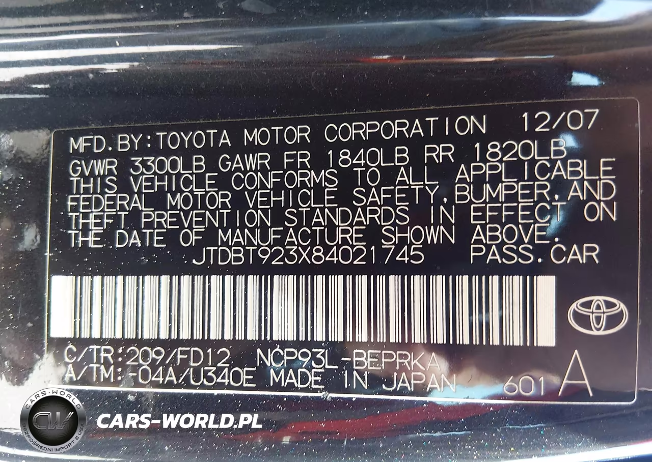 2008 Toyota Yaris VIN:JTDBT923X84021745 - 9