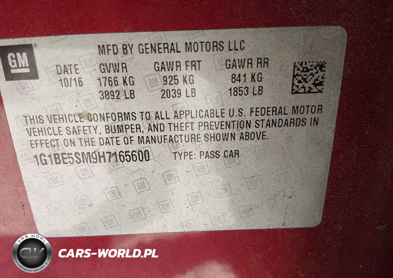 2017 Chevrolet Cruze Lt Auto VIN:1G1BE5SM9H7165600 - 9