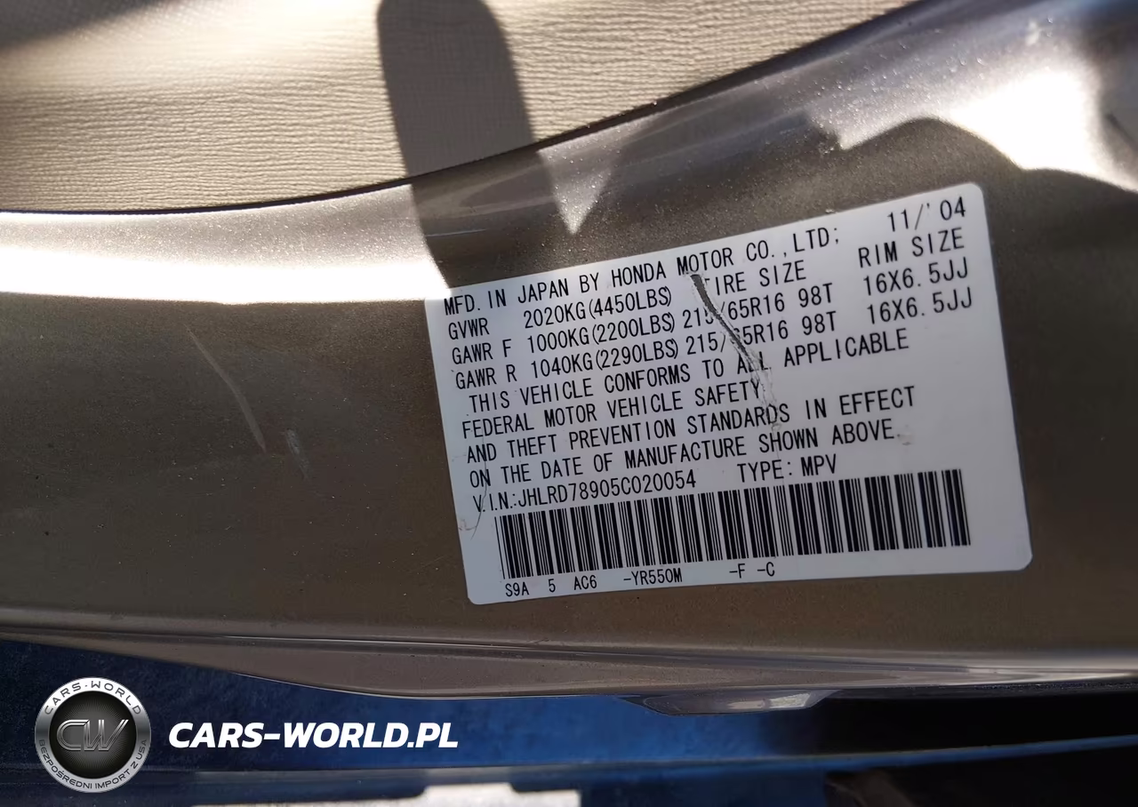 2005 Honda Cr-V Se VIN:JHLRD78905C020054 - 9