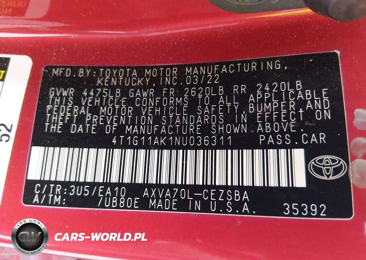 2022 Toyota Camry Se VIN:4T1G11AK1NU036311 - 9