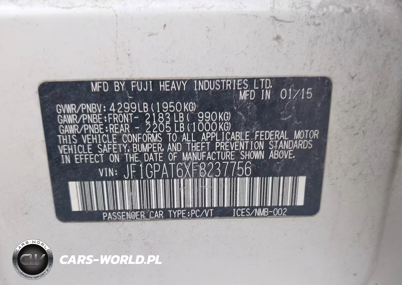 2015 Subaru Impreza 2.0I Sport Premium VIN:JF1GPAT6XF8237756 - 9