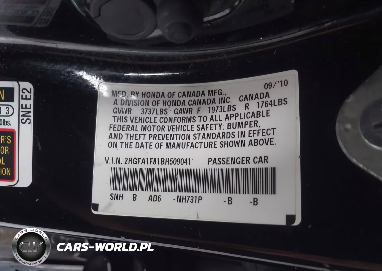 2011 Honda Civic Ex VIN:2HGFA1F81BH509041 - 9