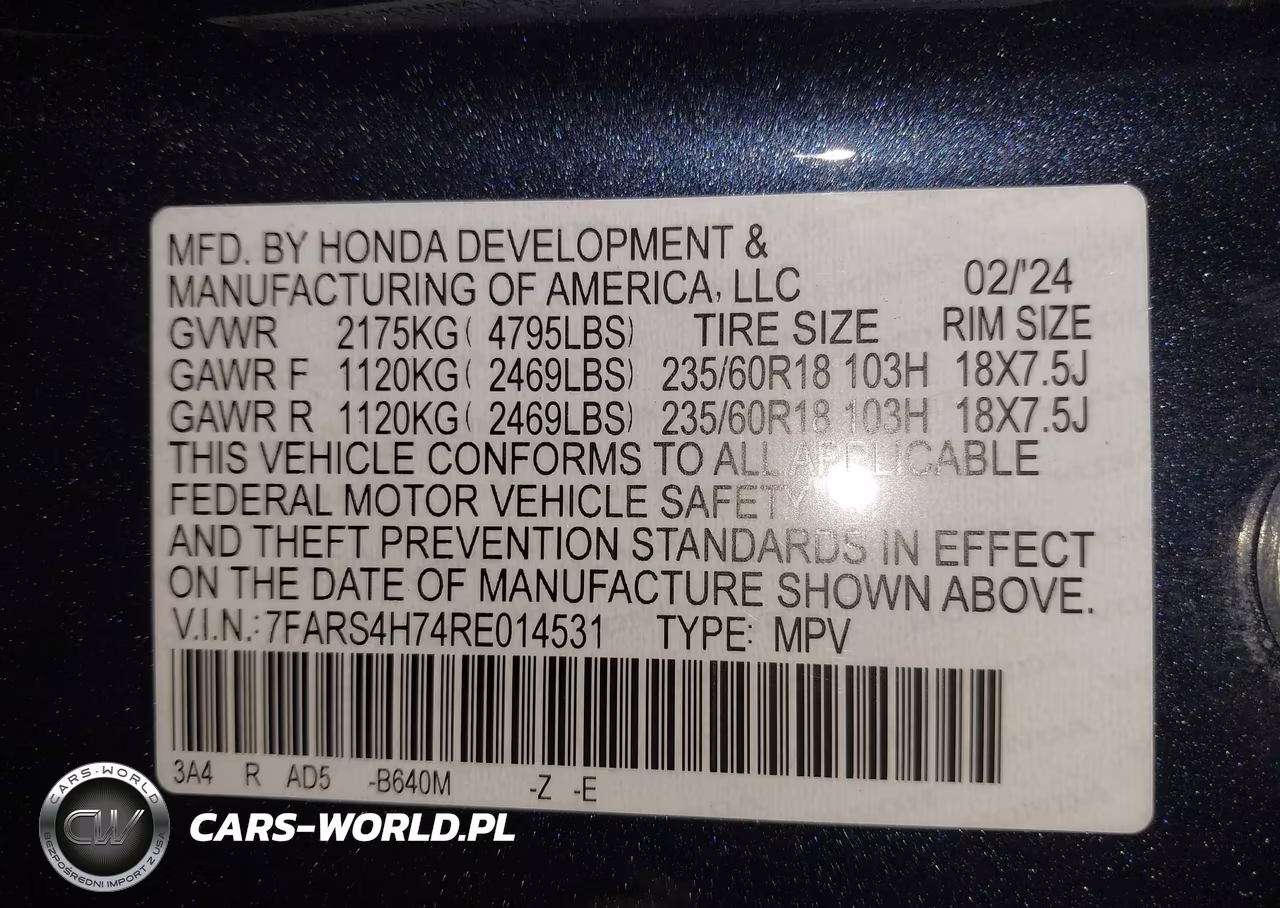 2024 Honda Cr-V Ex-L Awd VIN:7FARS4H74RE014531 - 9