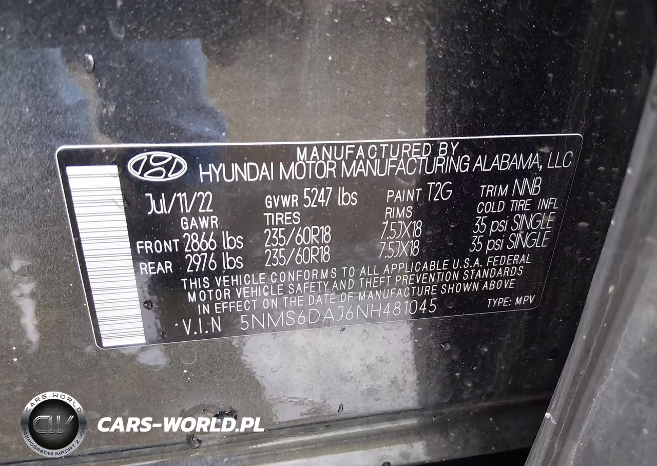 2022 Hyundai Santa Fe Xrt VIN:5NMS6DAJ6NH481045 - 9