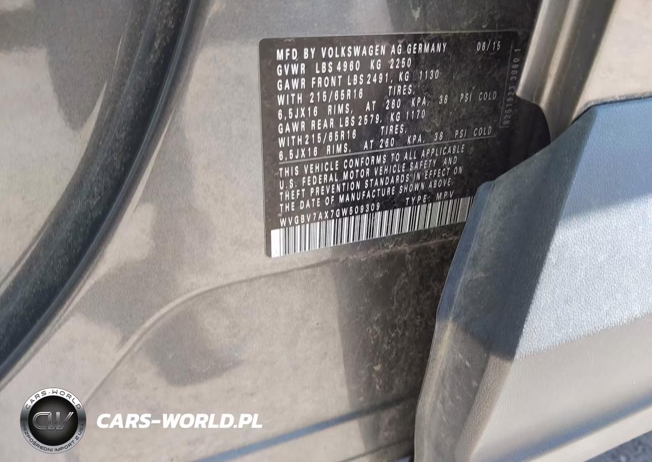 2016 Volkswagen Tiguan S VIN:WVGBV7AX7GW509309 - 9