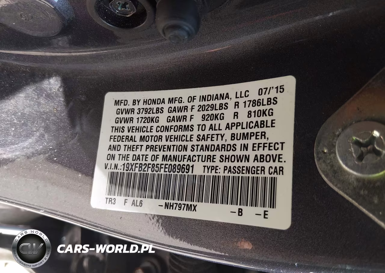 2015 Honda Civic Ex VIN:19XFB2F85FE089691 - 9