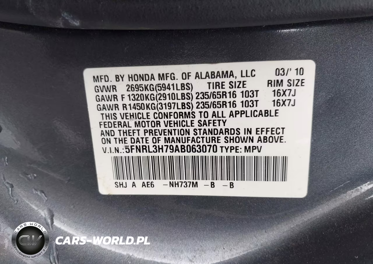 2010 Honda Odyssey Ex-L VIN:5FNRL3H79AB063070 - 9