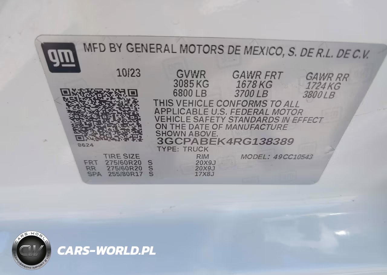 2024 Chevrolet Silverado 1500 2Wd Short Bed Custom VIN:3GCPABEK4RG138389 - 9