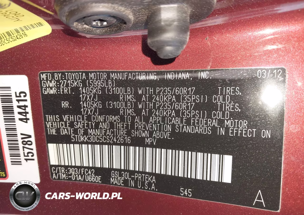 2012 Toyota Sienna Le V6 8 Passenger VIN:5TDKK3DC5CS242616 - 9