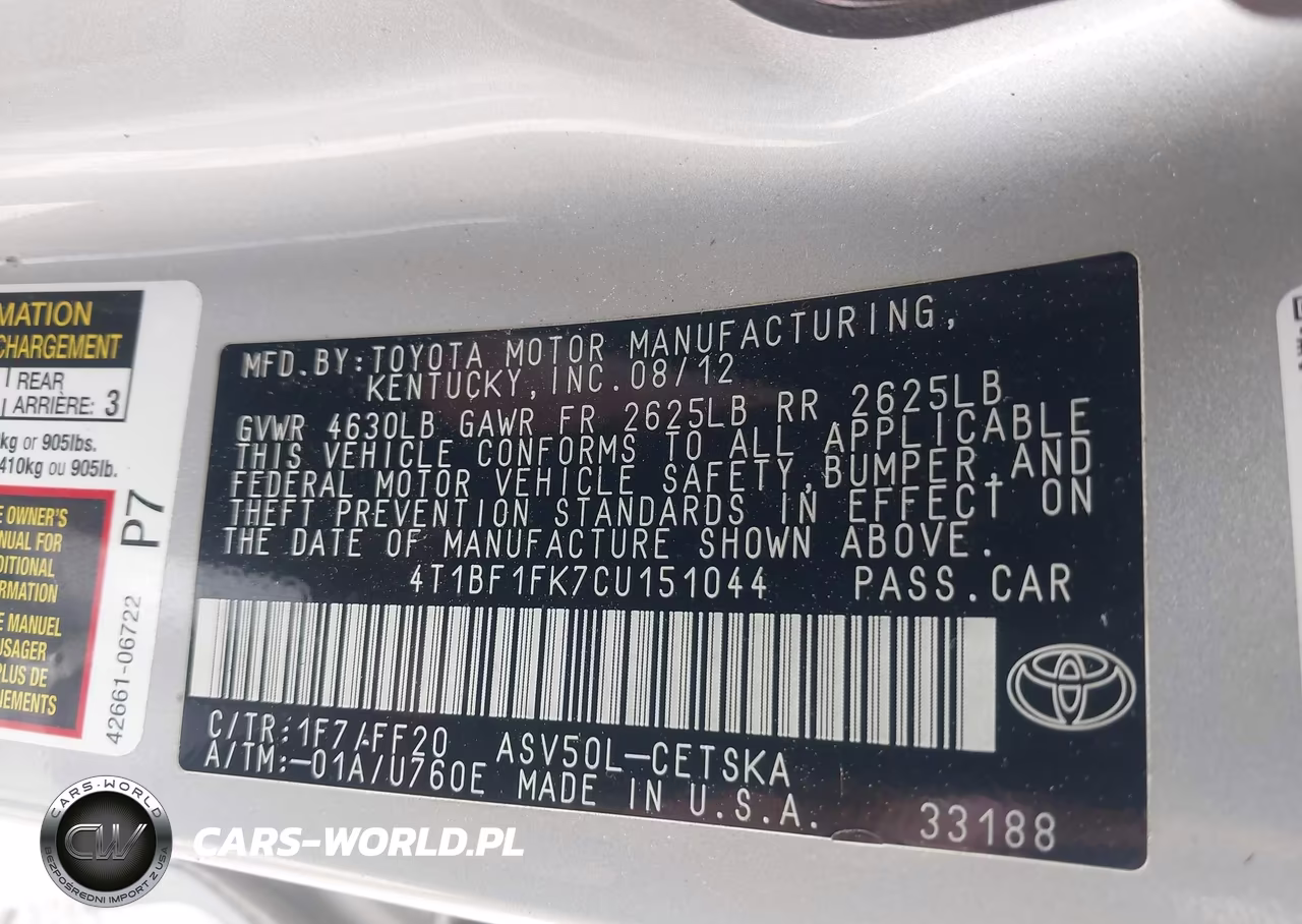 2012 Toyota Camry Se VIN:4T1BF1FK7CU151044 - 9