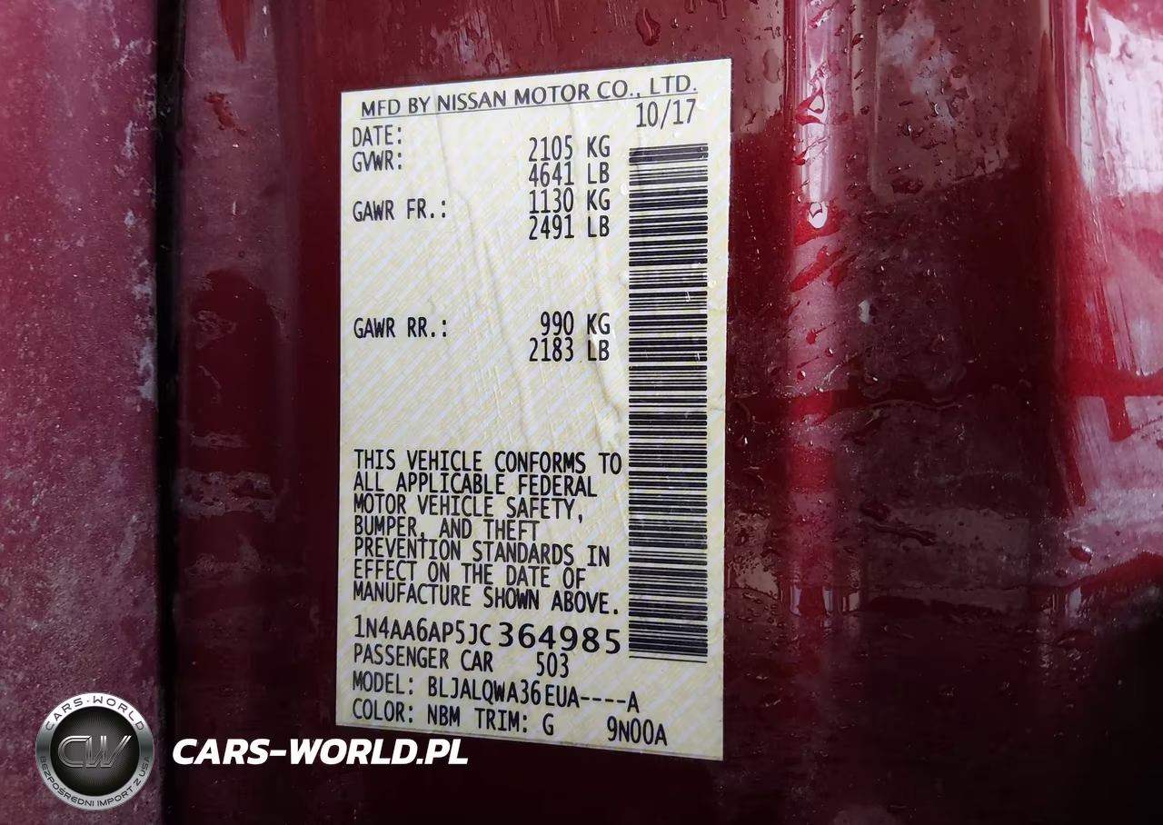 2018 Nissan Maxima 3.5 S VIN:1N4AA6AP5JC364985 - 9