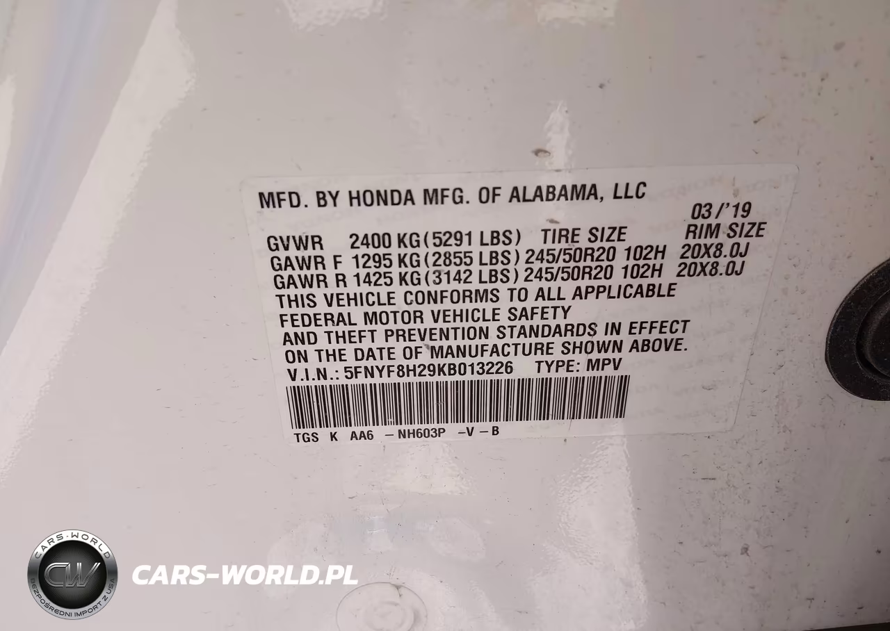 2019 Honda Passport Sport VIN:5FNYF8H29KB013226 - 9