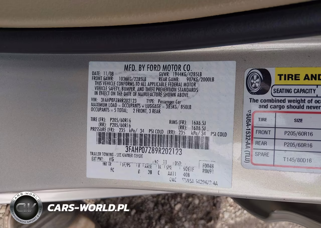 2009 Ford Fusion Se VIN:3FAHP07Z89R202123 - 9