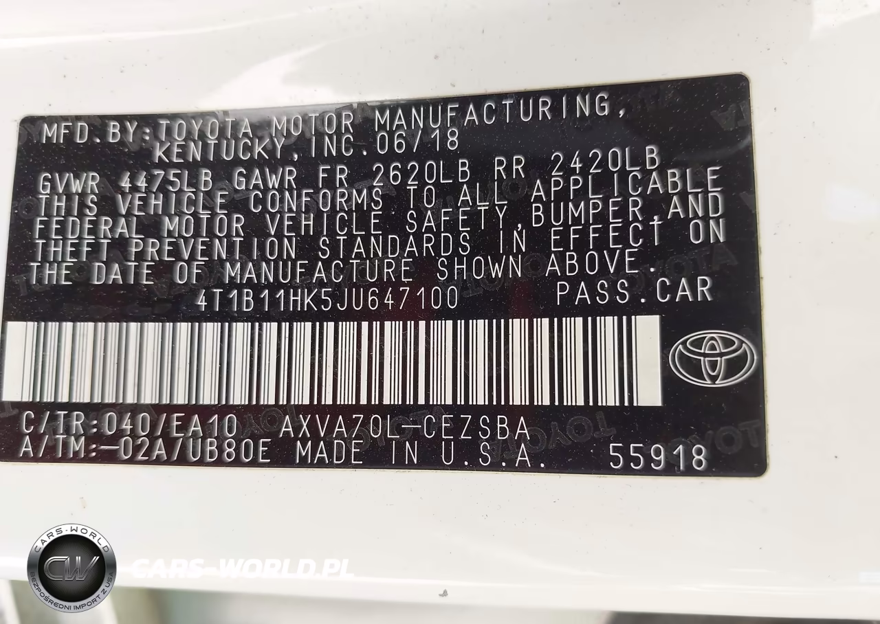 2018 Toyota Camry Se VIN:4T1B11HK5JU647100 - 9