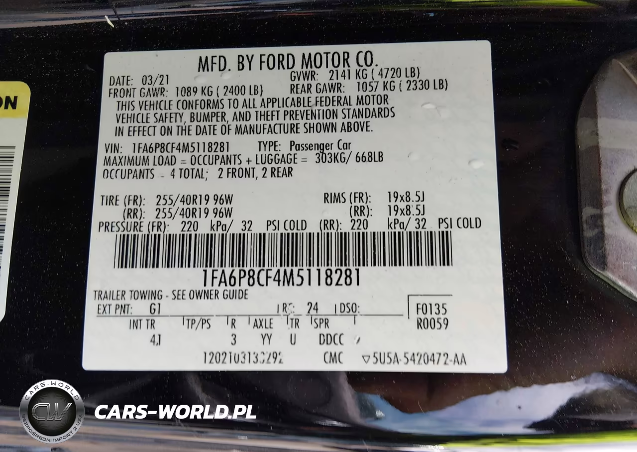 2021 Ford Mustang Gt Premium Fastback VIN:1FA6P8CF4M5118281 - 9