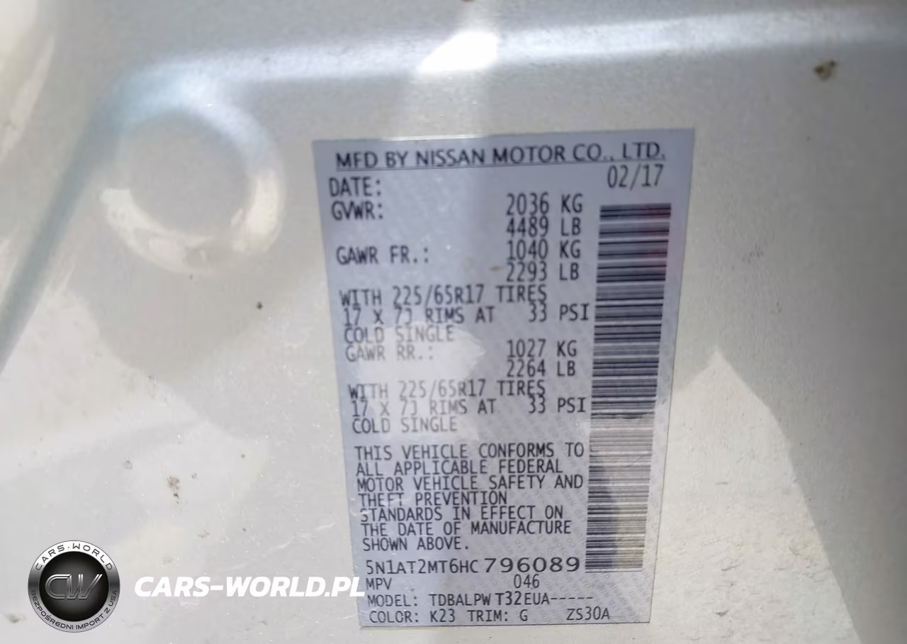 2017 Nissan Rogue S VIN:5N1AT2MT6HC796089 - 9