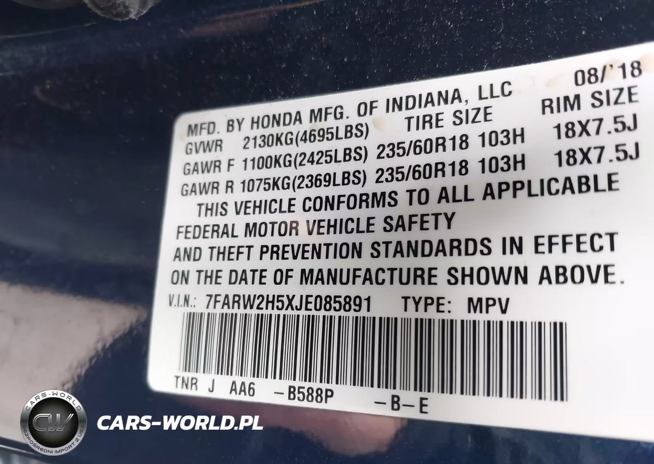 2018 Honda Cr-V Ex VIN:7FARW2H5XJE085891 - 9