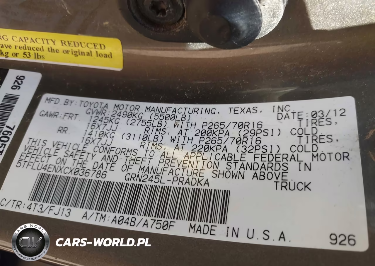 2012 Toyota Tacoma Base V6 VIN:5TFLU4ENXCX036786 - 9
