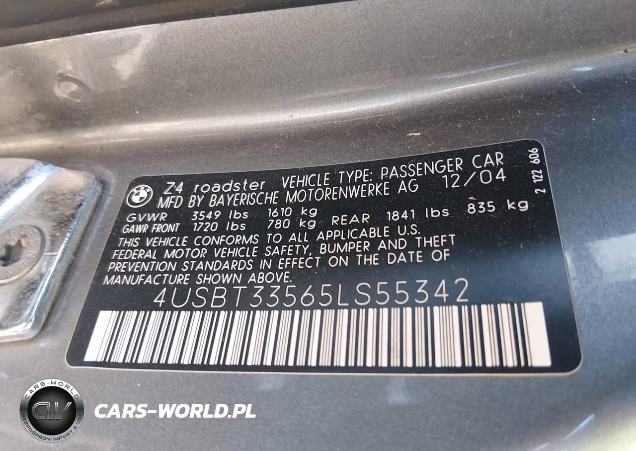 2005 BMW Z4 2.5I VIN:4USBT33565LS55342 - 9