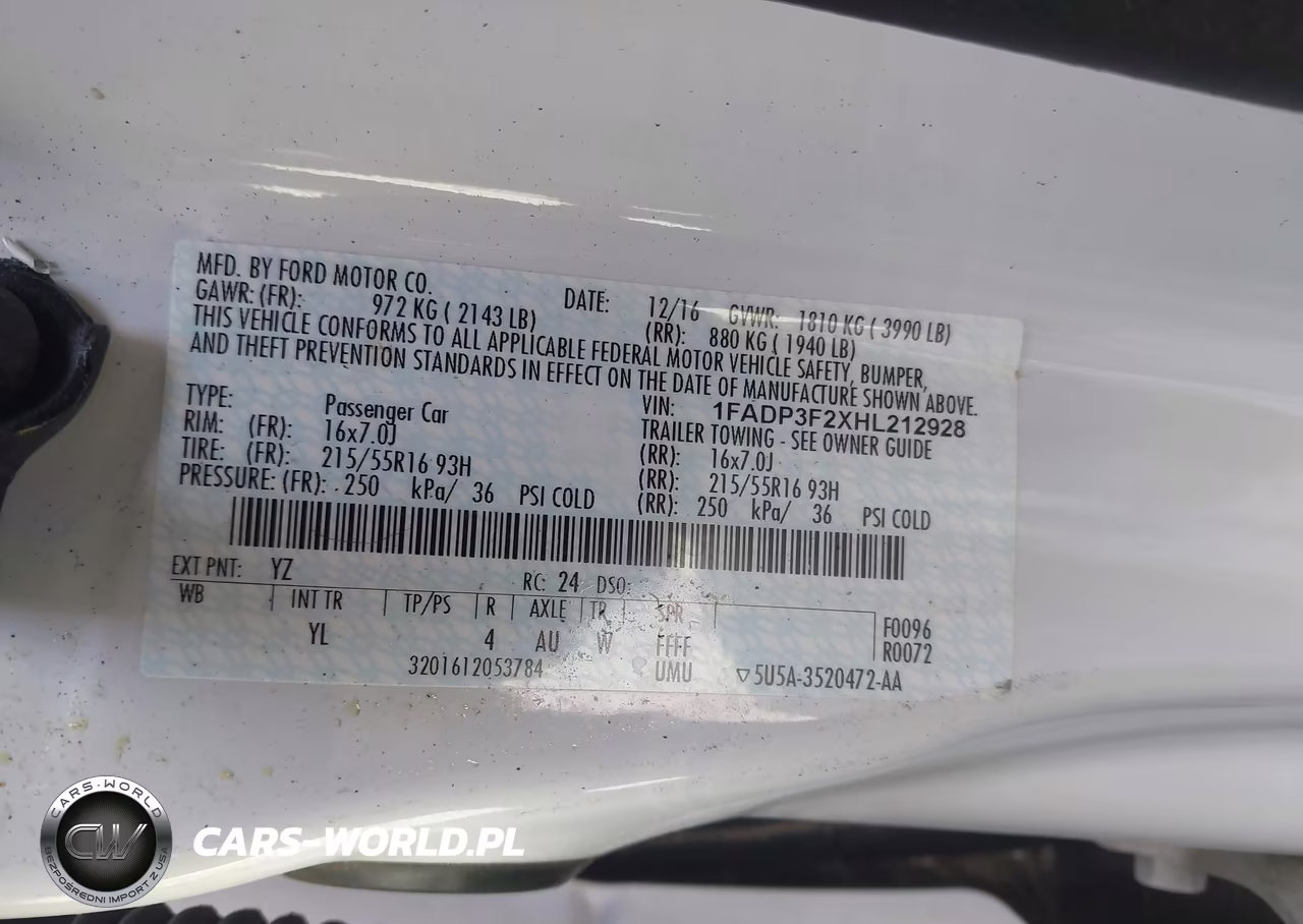 2017 Ford Focus Se VIN:1FADP3F2XHL212928 - 9