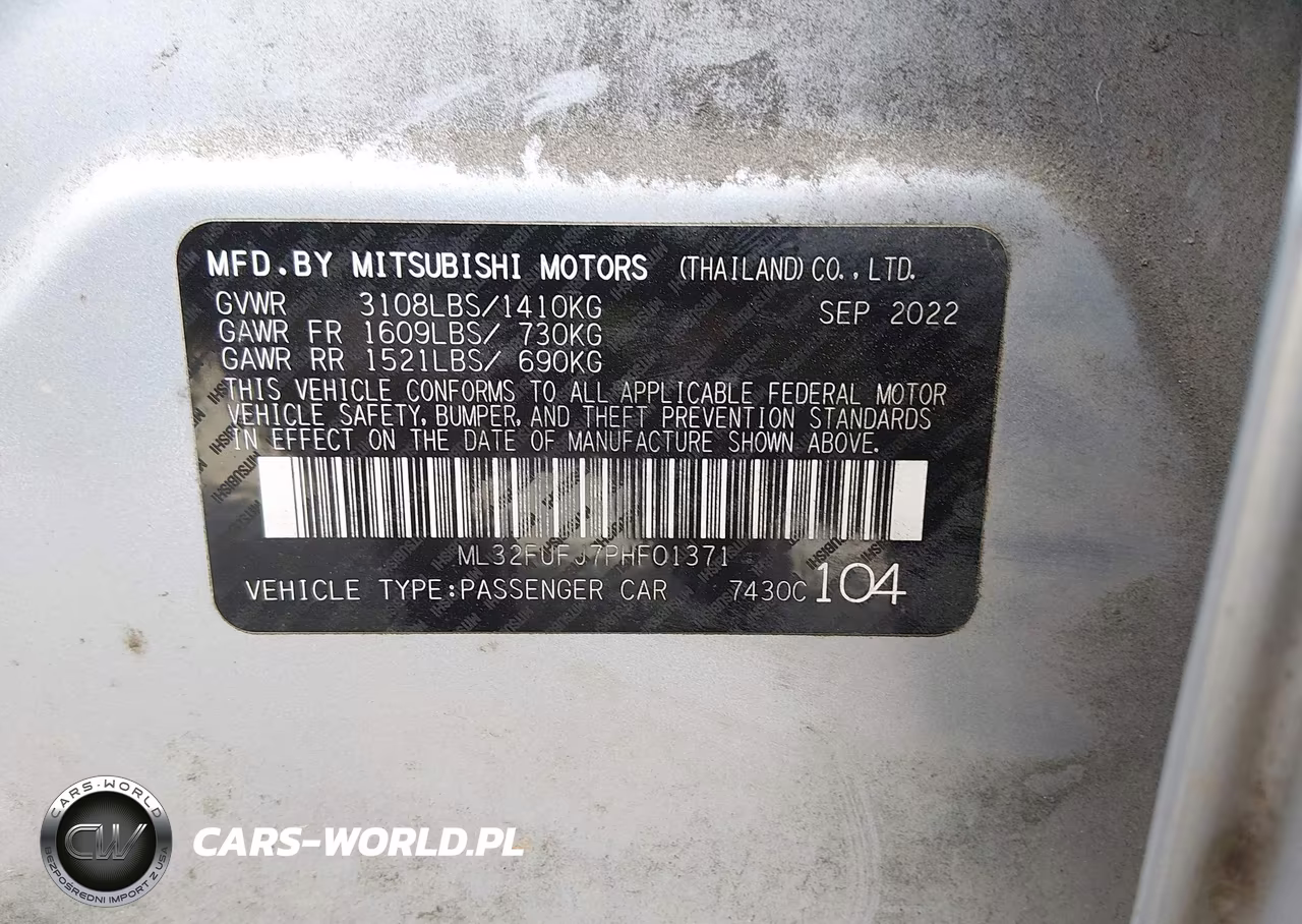 2023 Mitsubishi Mirage G4 Black Edition-Es-Le VIN:ML32FUFJ7PHF01371 - 9