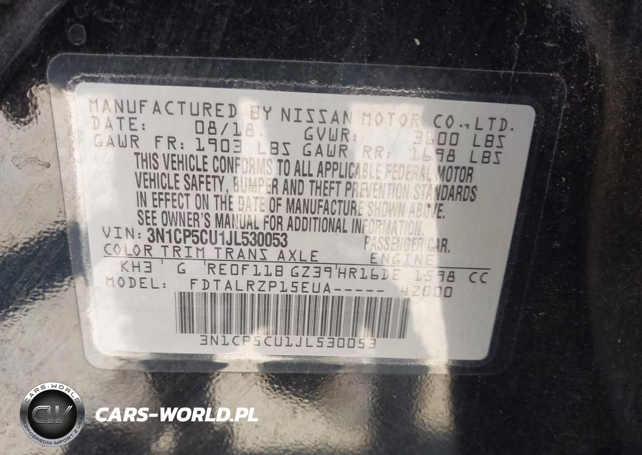 2018 Nissan Kicks S VIN:3N1CP5CU1JL530053 - 9