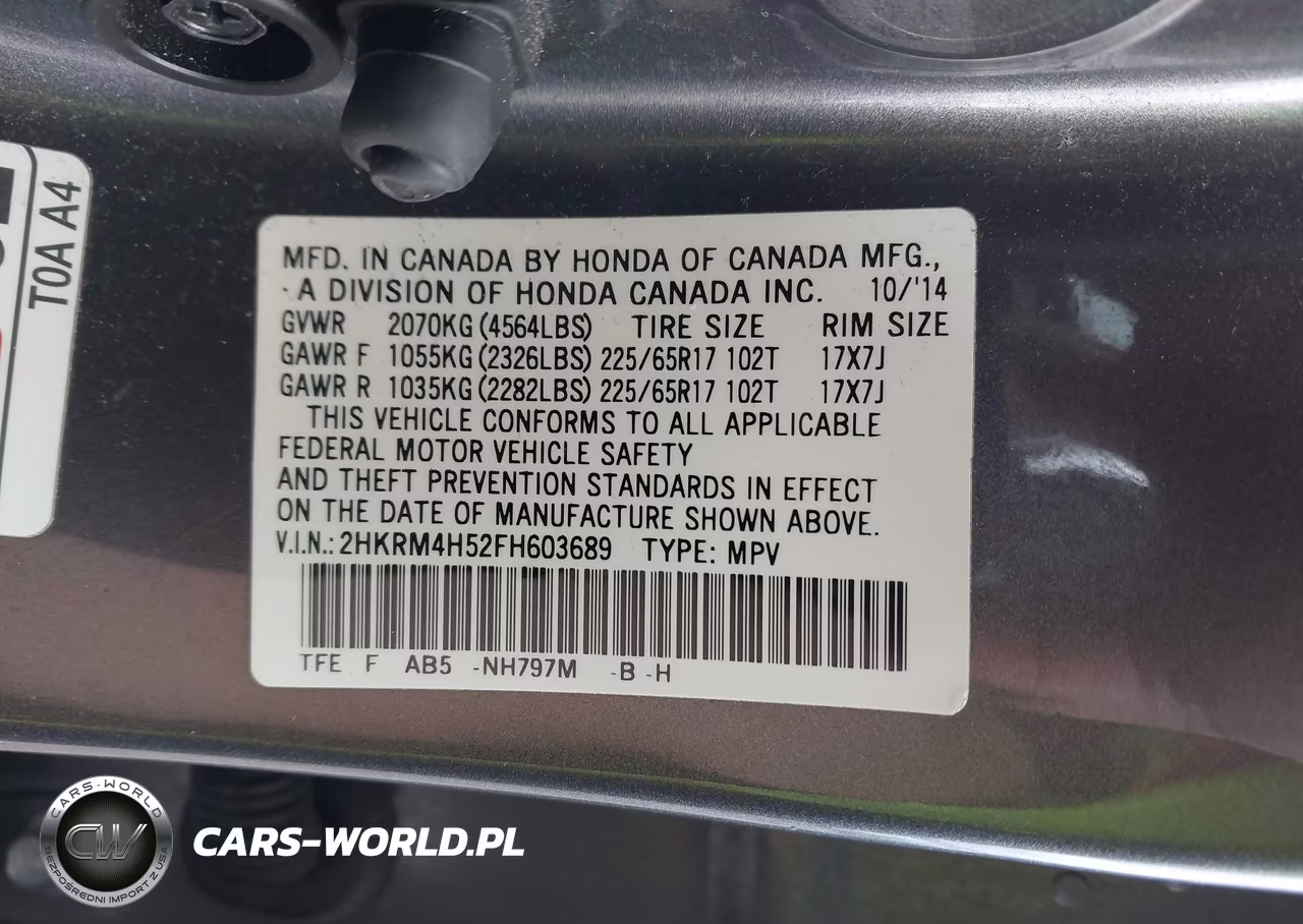2015 Honda Cr-V Ex VIN:2HKRM4H52FH603689 - 9