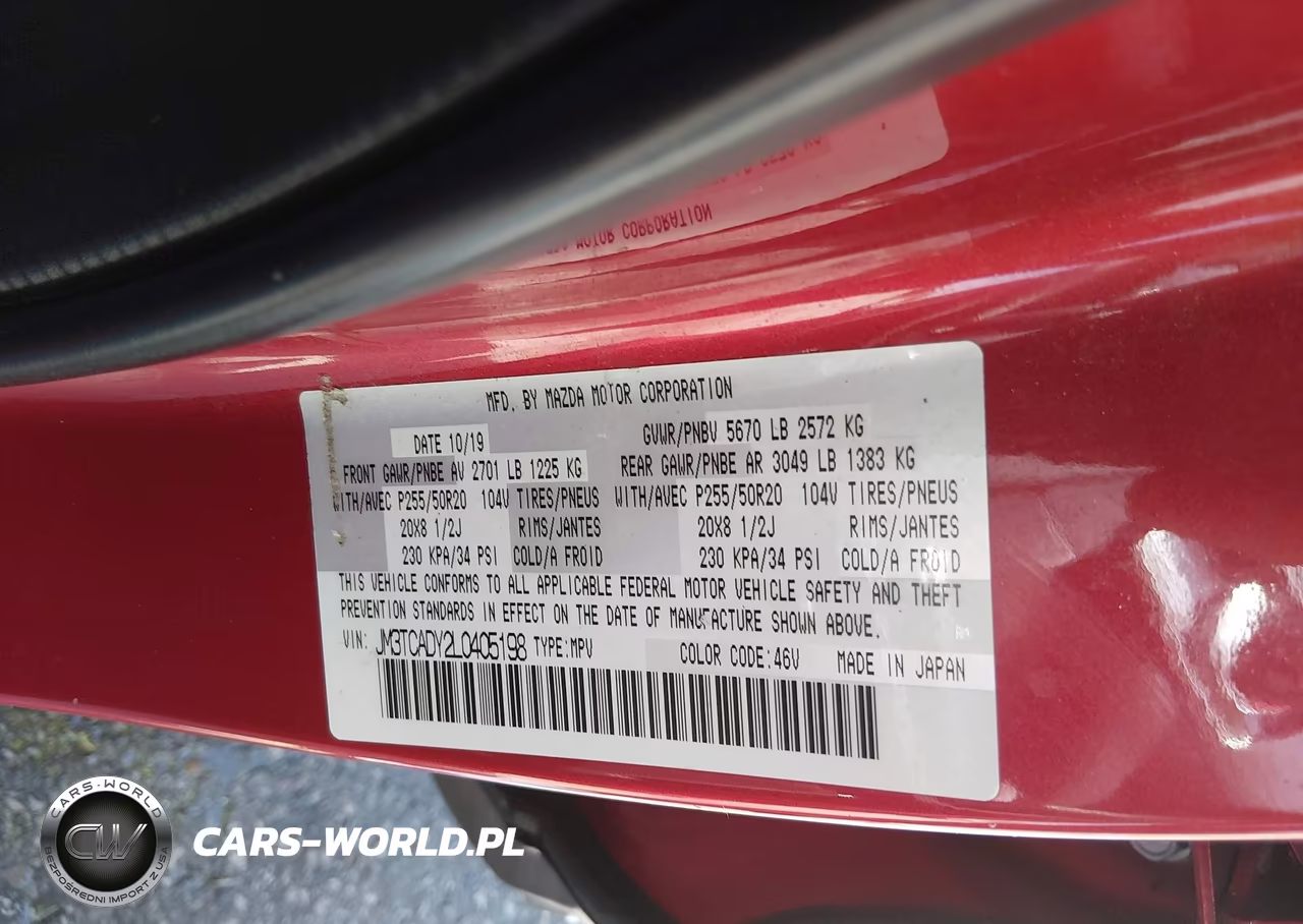 2020 Mazda Cx-9 Grand Touring VIN:JM3TCADY2L0405198 - 9